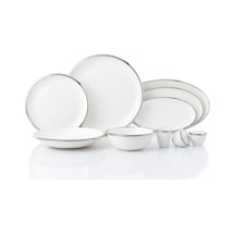 Korkmaz Elektra Collection 60 Parça Platin Yemek Takımı A8057 Beyaz