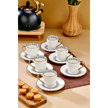 Cooker Aristona 6 Kişilik 180 Ml Porselen Duble Çay Ve Kahve Fincan Takımı Ckr3809 Altın