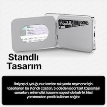 Apple iPhone İçin Magsafe İle Uyumlu 2 Si 1 Arada Cüzdan Ve Stand Manyetik Kartlık Yenilenmiş V2 Güçlü Mıktanıs İle Süper Yapışma Ve Sağlam Tutuş Açık Gri, Stand