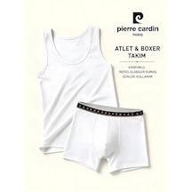 Pierre Cardin Pamuklu Erkek Atlet & Boxer Takımı Beyaz