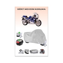 Yamaha Fzr 1000 İçin Arka Çanta Ve Kilit Uyumlu Gri Motosiklet Branda, Güvenli