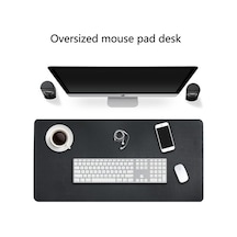Wondernest X Taraflı Siyah Pu Pedi Pad Mouse Mat, Mat Masası Masa Klavye Kırmızı İşlevli İş Deri Çok Çift Boyut: Bilgisayar 60cm 120 Xa Siyah Kırmızı