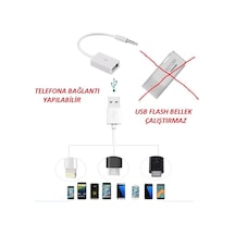 Erkek Aux 3.5 Mm. To Dişi Usb Stereo Ses Mp3 Telefon Çevirici