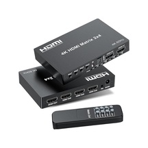 Hdmı 2x4 Matrix Switch 4k 60hz 2 Giriş 4 Çıkış Optik Ve 3.5mm Ses Çıkışı