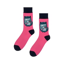 Carnaval Socks Happy Cat Lady Kedi Desenli Renkli Soket Çorap 2000386