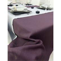 Keten Görünümlü Begonvil Masa Örtüsü Mürdüm