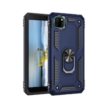 Huawei Y5p Kılıf Sofya Yüzüklü Silikon Kapak - Lacivert -