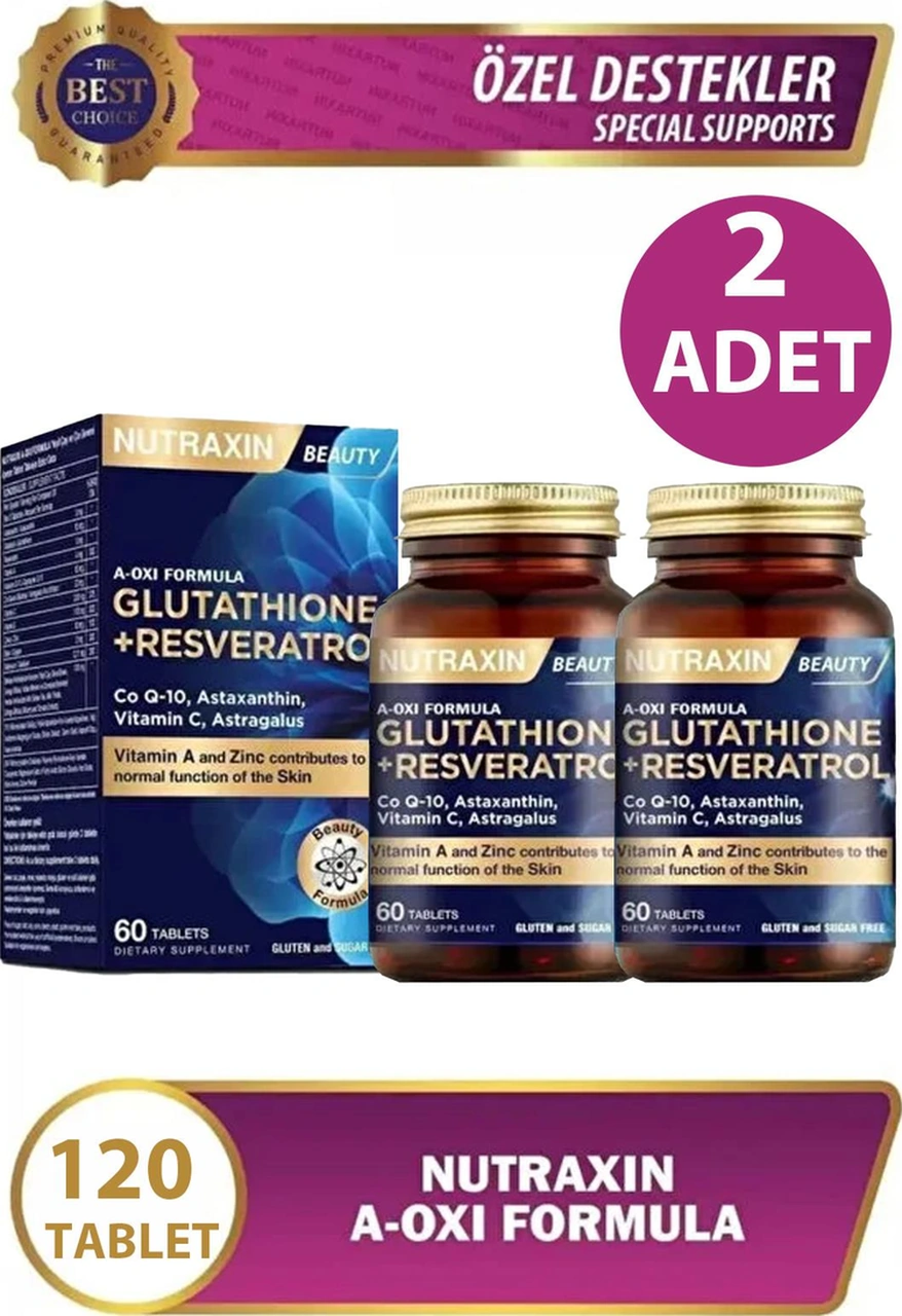 Nutraxin A-oxi Formula Glutathıone Resveratrol 60 Tablet 2 Adet