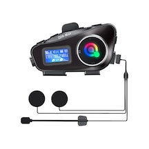 Q58-max Radyolu 2 Kişi Bağlantılı Bluetooth Kask Kulaklık Ekranlı Fenerli Müzik Ve Telsiz Intercom