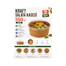 550 Cc Kraft Salata Kasesi 500 Adet 20 Oz Kâğıt Salata Kabı - 917651095