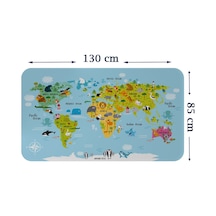 Eğitici Dünya Haritası Dünya Atlası Çocuk Ve Bebek Odası Duvar Sticker-85x130-3830 Çok Renkli