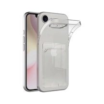 Apple iPhone  Uyumlu  16e Kılıf Kart Şeffaf Silikon - Şeffaf