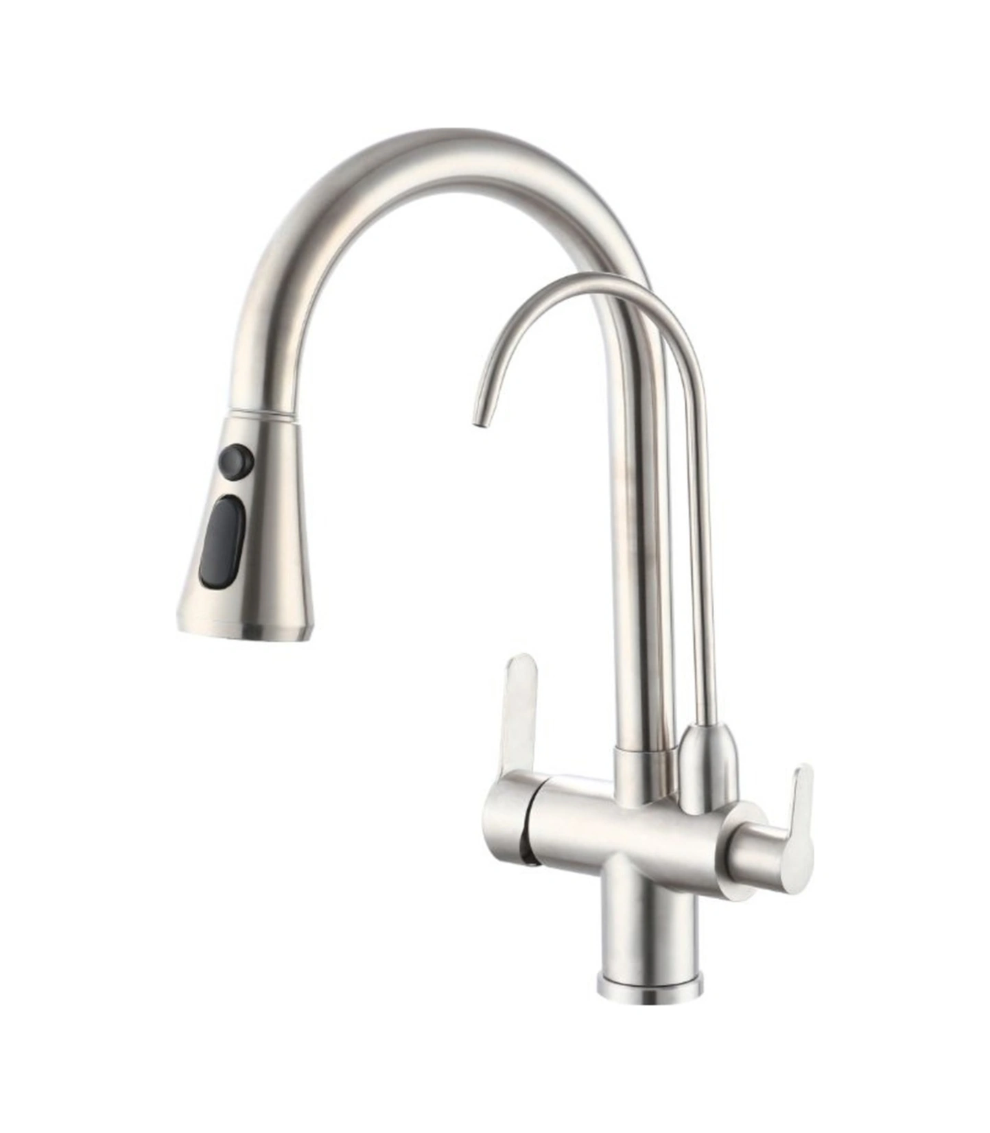 Fleko Arıtmalı Spiralli Pull-out Mutfak Bataryası Inox