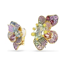 5709957 Swarovski Küpe Idyllia Clip Earrings, Mixed Cuts, Pave, Flower, Multicolored, Mixed Metal Finish Çok Renkli