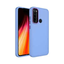 Xiaomi Redmi Note 8 Kapak Renkli Metal Kamera Çerçeveli First Class İçi Kadife Lasnman Kılıf - Lila