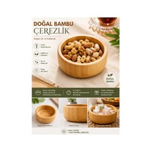 Çerezlik Bambu Ahşap Kap Krem