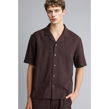 Defacto %100 Pamuk Relax Fit Gömlek C7578ax26smbn192 Kahve-bn192