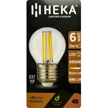 4 Adet Heka 6w 51w 6500k Beyaz Işık E27 Duylu Şeffaf Led Ampul Heka