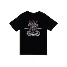 Stoned&Fame Erkek Siyah Watain Baskılı T-shirt SIYAH