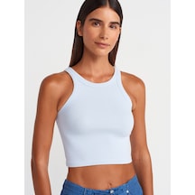 Dilvin 21104 Fitilli Crop Top-açık Mavi Açık Mavi
