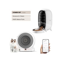 Groove Q-clean Wi-fi Akıllı Otomatik Kedi Tuvaleti Gri + Petfit Meow Pure 3l Wi-fi Kameralı Akıllı Otomatik Mama Kabı Besleme Ünitesi Bundle