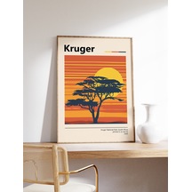 Kruger Milli Parkı Seyahat Posteri Güney Afrika Doğa Sanatı