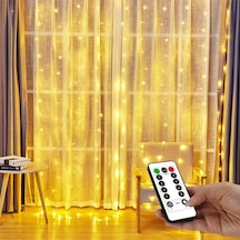 Sıcak Beyaz 300 Led Perde Işıkları Dize 3m 3m Usb İle Çalışan Su Geçirmez Pırıltı Duvar Işıkları Sıcak Beyaz