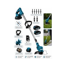 Dragro Drg-21v Kömürsüz Mmotor Çift Akü Uzatmalı Kollu Çalı Ot Biçme Şarjlı Tırpan 2 Akülü