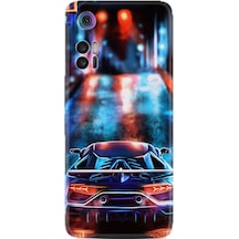 Tcl 30 Kılıf Silikon Desen Neon Cars 1724 Siyah