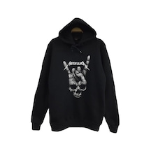 Metallica Baskılı Kapüşonlu Sweatshirt