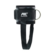 Musclecloth Deri Padded Ankle Cuff Taban Destekli Tekli Paket Siyah