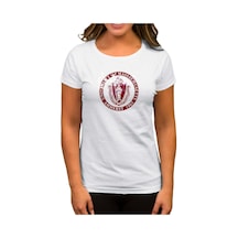 Massachusetts University logo Beyaz Kadın Tişört Beyaz