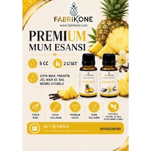Premium Mum Esansı 5 Cc 2'li Set - Ananas, Vanilya - Soya Wax, Parafin, Jel Wax Ve Bal Mumu Uyumlu Bkfab2anvn5 Karışık