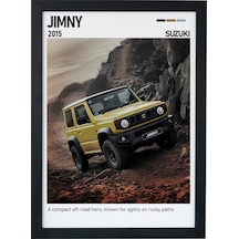 Suzuki Jimny Ahşap Çerçeveli Poster Tablo Kompakt Off-road