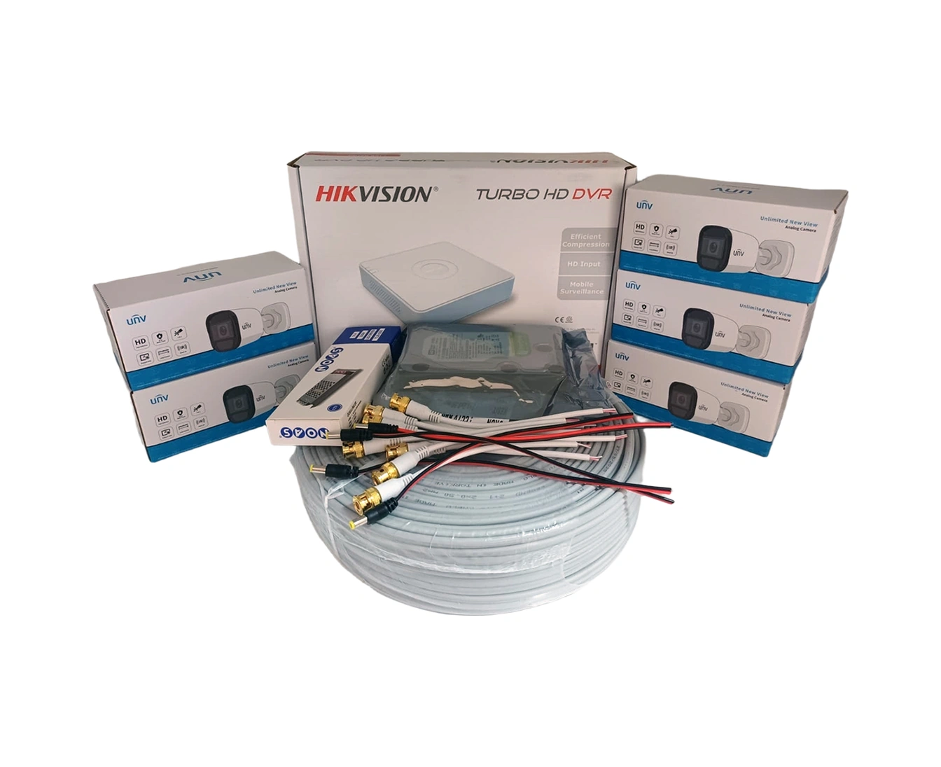 Hikvision 5'li Güvenlik Kamerası Seti, Mikrofonlu, Uzaktan İzleme, Olay Anında Bildirim