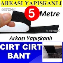 Siyah 5 Metre Çırt Bant Yapışkanlı Cırt 2 Cm Genişliğinde