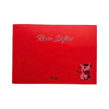 Plastik Kapak Orta Boy 40 Yaprak Resim Defteri Kenarı Cırtlı 22x31 Cm Ebat 40 Yaprak 1 Adet - Kırmızı