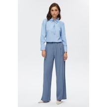 Stella Pulvis Mavi Pileli Wide Leg Pantolon 001