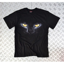 Stoned&Fame Kedi Baskılı T-shirt SIYAH Siyah