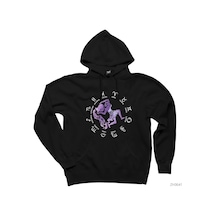 Kova Burcu Modern Siyah Kapşonlu Sweatshirt Hoodie Siyah