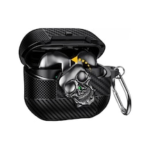 Samsung Galaxy Buds3 / Galaxy Buds3 Pro Ve Galaxy Buds 3 Fe Uyumlu Karbon Fiber Hybrid Polymer Technology Kuru Kafa Tasarım Güvenlik Kilitli Kulaklık Kılıfı