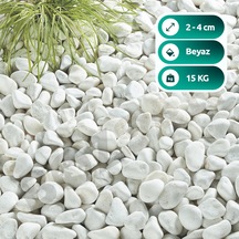 Beyaz Taş 2-4cm Dolomit Taşı Bahçe Süs Akvaryum Taşı Dere Çakıl Taşı 15 Kg