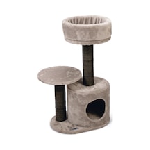 Karlıe Tırmala Tahtalı Kedi Evi Gri 50x35x85