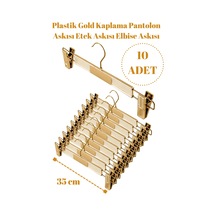 Pantolon Etek Askısı Plastik Gold Kaplama 10 Adet Diğer