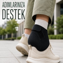 Topuk Destek Çorabı M Beden 40-45 Ayarlanabilir Cırtlı Esnek Siyah Tasarım