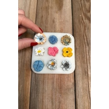 Çiçek Süsleme Set 1 Dokuzlu Silikon Mum Kalıbı Çok Renkli