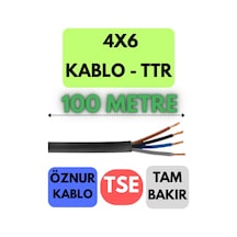 Öznur 4x6 Ttr Kablo Metre Seçenekli Siyah - 100 Metre