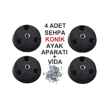 Ahşap Sehpa Ayak Aparatı 4 Adet Siyah - Açılı Ve Düz Ayak Aparat