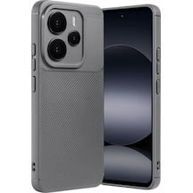 Coverzone Xiaomi Note 14 İle Uyumlu Silikon Kılıf Kamera Korumalı Karbon Tpu Brimstone Ultra Slim Fit Delux Gri