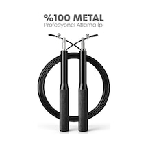 Premium Ayarlanabilir %100 Çelik Atlama İpi Uzunluk Ayarlı Atlama İpi Jump Rope Siyah